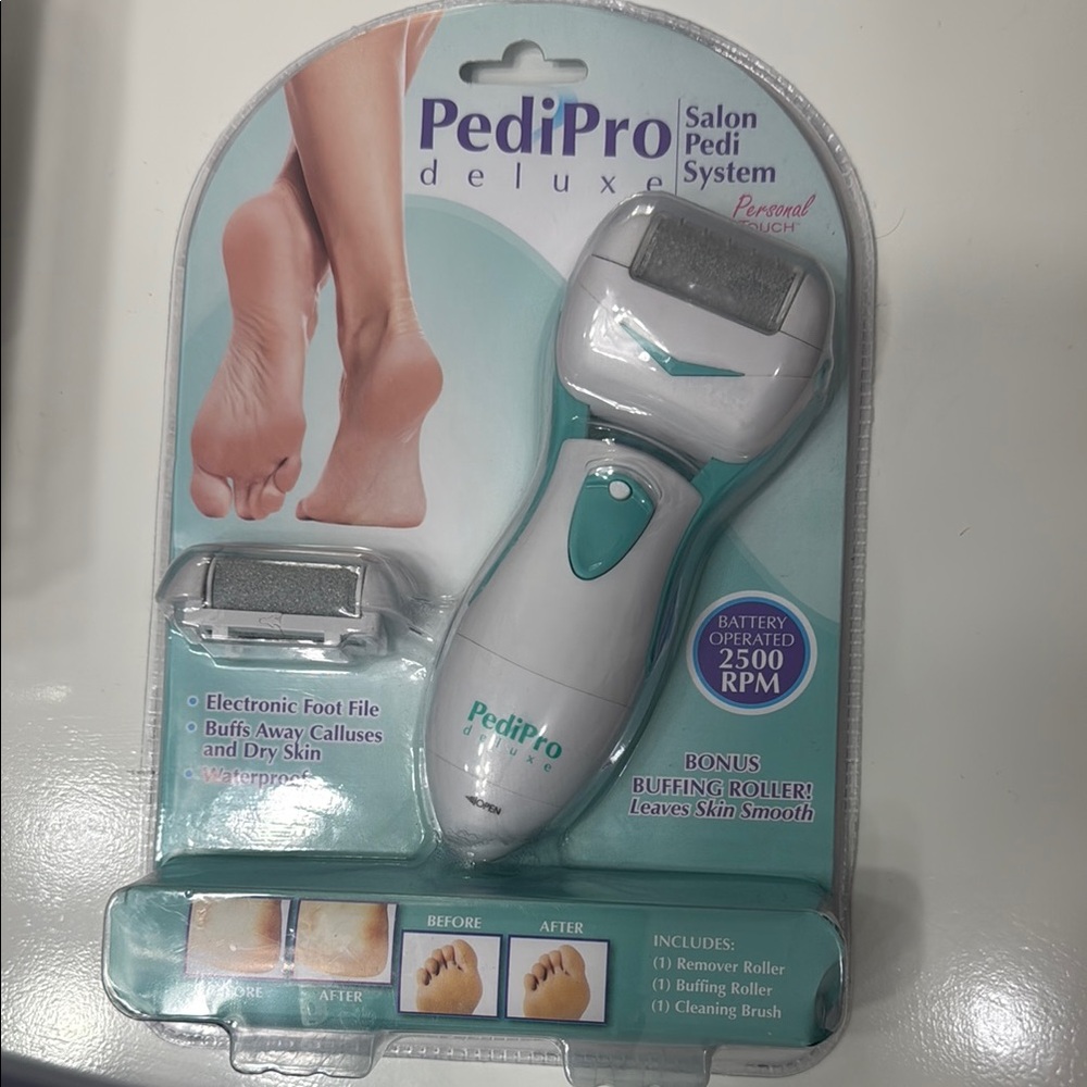 White and Green Skincare Tool for Smooth Feet